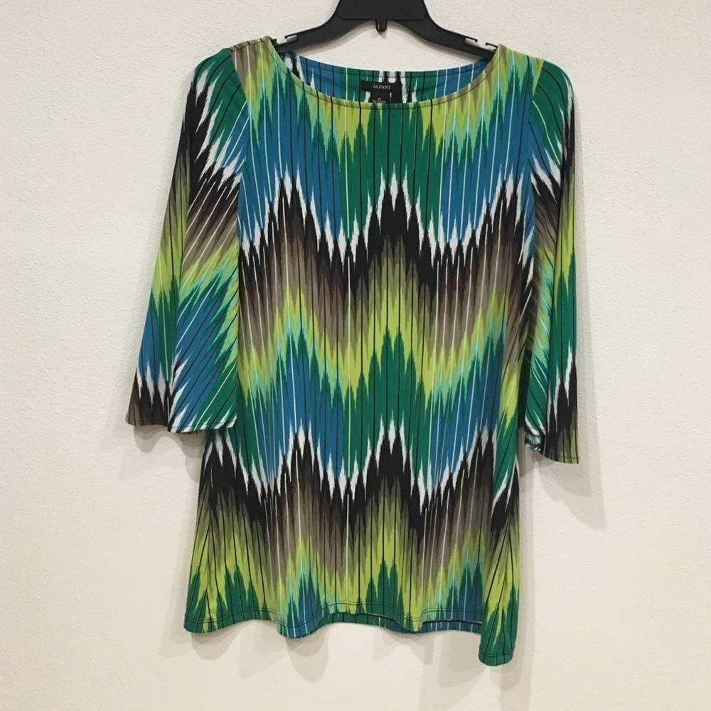 Alfani Ikat Chevron Mod Dress Size Medium GUC